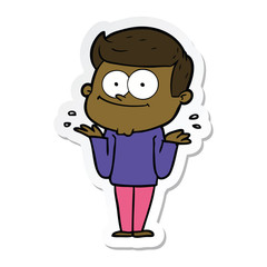 Fototapeta premium sticker of a cartoon happy man