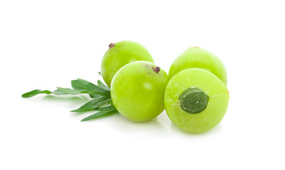 gooseberries Indian gooseberry on white background