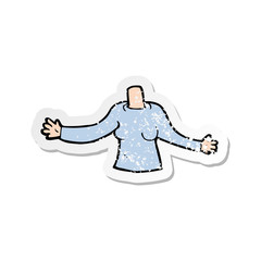 retro distressed sticker of a cartoon body