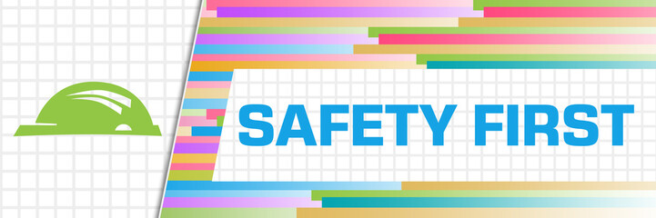Safety First Colorful Background Squares Grid 