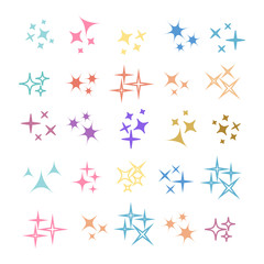 Icon sparkle line. Bright firework, decoration twinkle, shiny flash