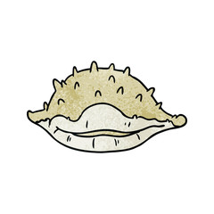 textured cartoon doodle of a sea shell