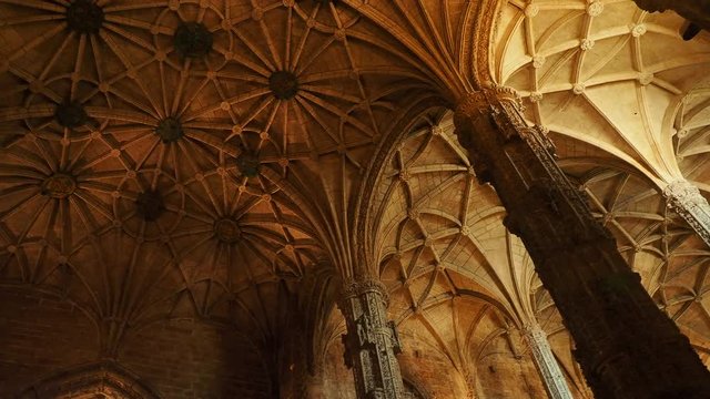 Church of Santa Maria, interior, Jeronimos Monastery, Belem, Lisbon, Portugal