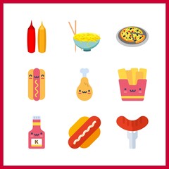 9 sauce icon. Vector illustration sauce set. chicken leg and hot dog icons for sauce works - 251567756
