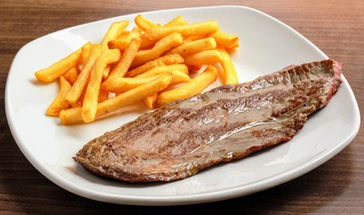 Escalope de ternera a la plancha con patatas