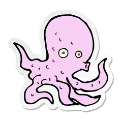 sticker of a cartoon octopus