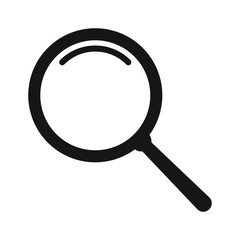 Search icon. Magnifying glass icon, vector magnifier or loupe sign.