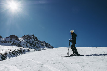Woman skiing