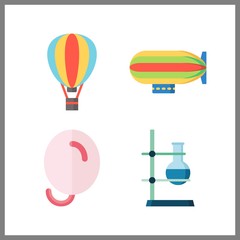 4 balloon icon. Vector illustration balloon set. ballon and zeppelin icons for balloon works