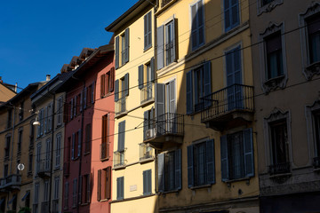 Obraz premium Old houses at via Mercato in Milan