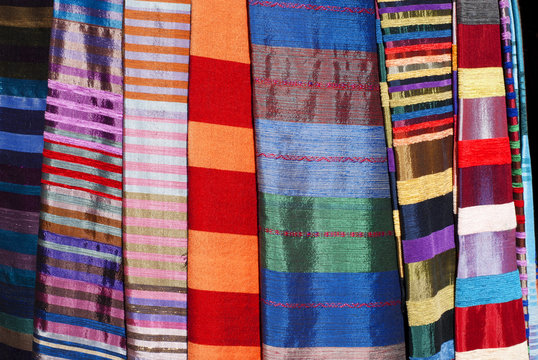 handmade fabrics workshop in Marrakech souk