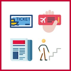 4 copy icon. Vector illustration copy set. up and ticket icons for copy works