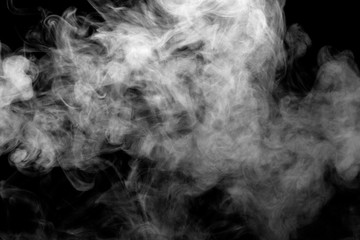 white smoke isolated on black background, abstract powder, water spray, Add smoke effect	
