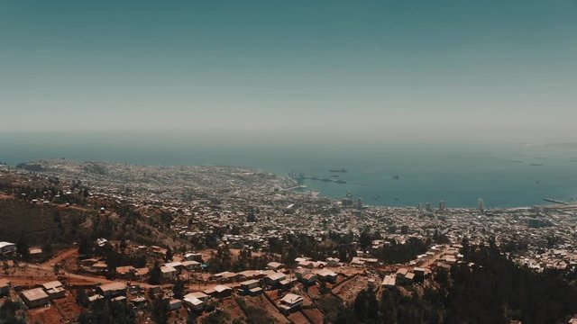Aerial, View Onto Valparaiso, Chile - cine version