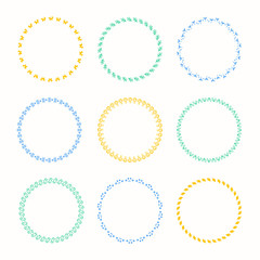 Holiday collection of vector graphic circle frames. Wreaths for Christmas design