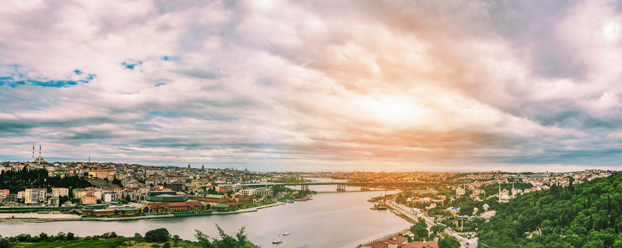 Panorama of Istanbul from Eyup-Pierre Loti point, Turkey