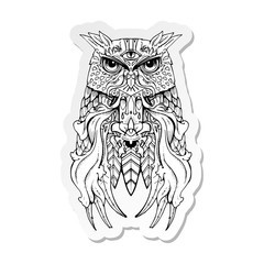 sticker of a owl tattoo