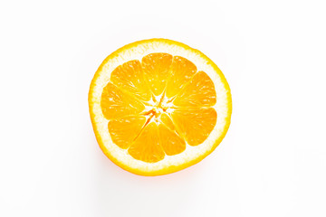 Food concept organic Orange or pomelo fruit cut haft on white background