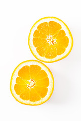 Food concept organic Orange or pomelo fruit cut haft on white background