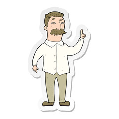 sticker of a cartoon man with mustache