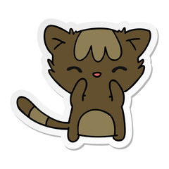 sticker cartoon of cute kawaii cat