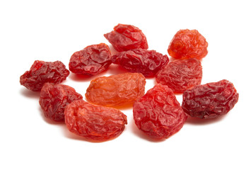 red raisins isolated