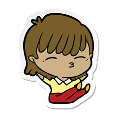 sticker of a cartoon woman