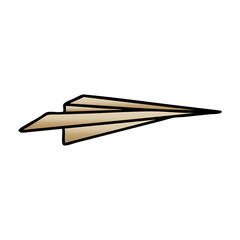 gradient shaded cartoon paper aeroplane