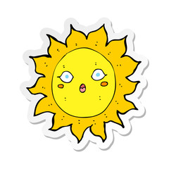 sticker of a cartoon sun