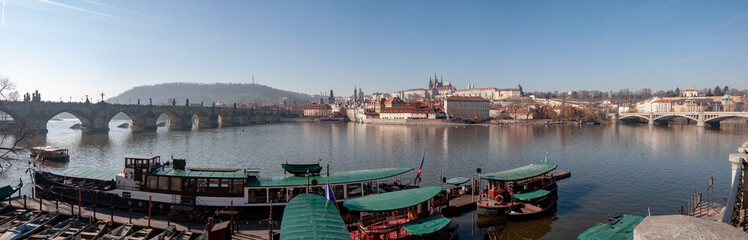 Fototapeta na wymiar Panorama view of Prague. Prague Castle and Hradcany.