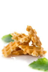vegan waffles isolated on white