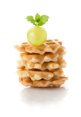 vegan waffles isolated on white