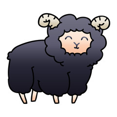 quirky gradient shaded cartoon ram