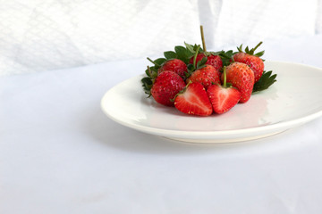fresh strawberries in a bowl