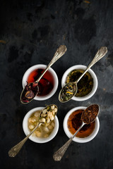 composition with various teas