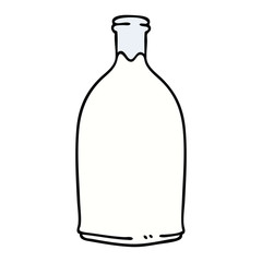 quirky hand drawn cartoon milk bottle