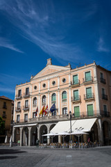Fototapeta na wymiar Theatre Juan Bravo, Plaza Mayor, Main Square, Segovia, Castilla y Leon, Spain