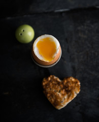 soft boiled egg and toast