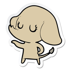 sticker of a cute cartoon elephant