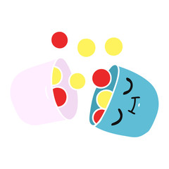 cartoon of a smiling pill