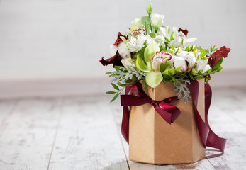 Bouquet flowers on floor