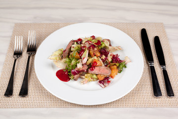 Food in the plate.