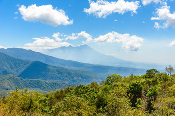 Volcano Scenery Landscape around lake Atitlan in the Highlands of Guatemala