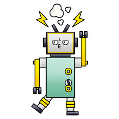 gradient shaded cartoon robot
