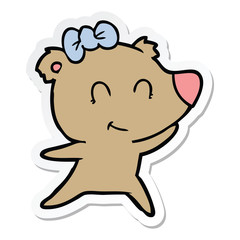sticker of a female bear cartoon
