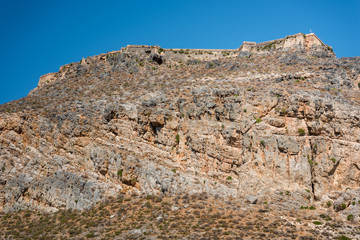 Fototapeta na wymiar Fortress Gramvousa on the hill