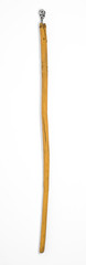 wooden magic staff on white isolated background