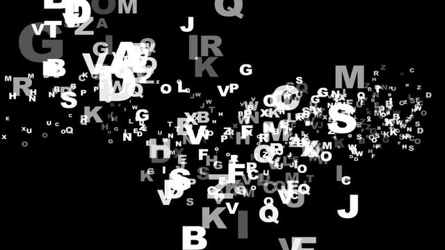 LETTERS Animation, Background, Rendering, Loop, with Alpha Channel, 4k
