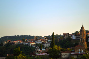 Fototapeta na wymiar panoramic view of the town Sighnaghi