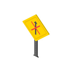 No straight isometric icon. Element of color isometric road sign icon. Premium quality graphic design icon. Signs and symbols collection icon